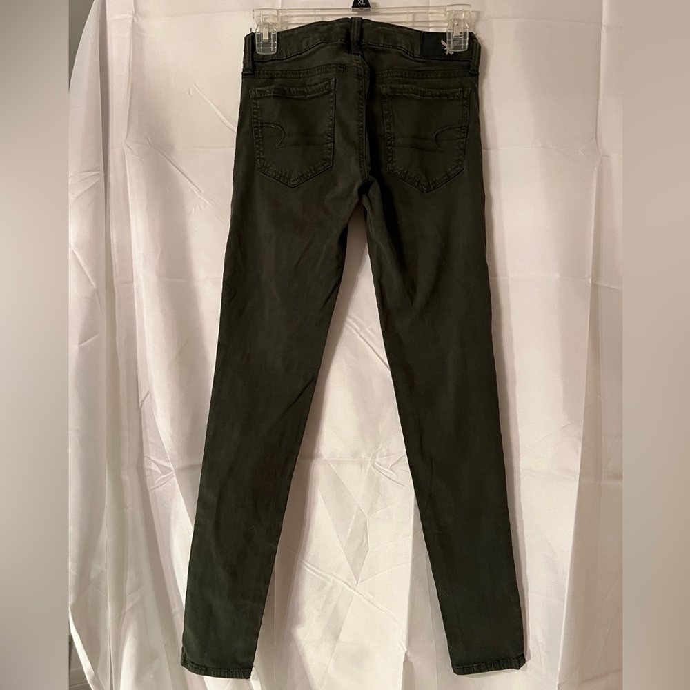 American Eagle Dark Green Super Stretch Jeggings Size 0 - Picture 3 of 5